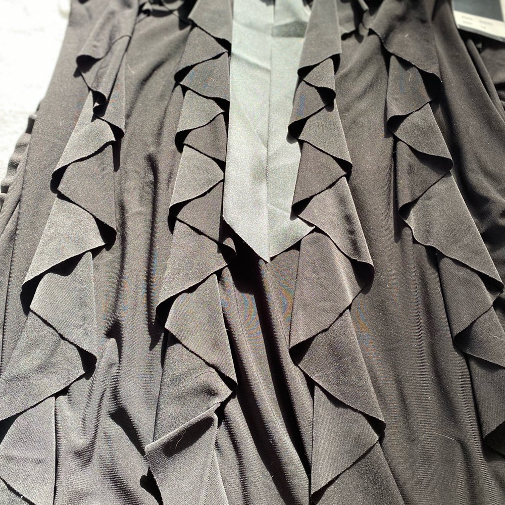 Black Ruffled Cocktail Dress - Picture 3 of 4